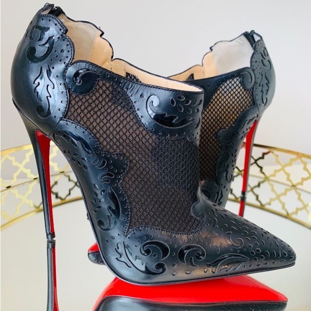 Christian Louboutin Mandolina Laser-cut Bootie Size 38
